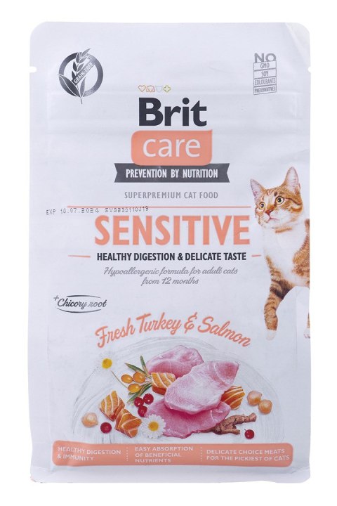 BRIT Care Grain-Free Sensitive Turkey&Salmon - sucha karma dla kota - 400 g