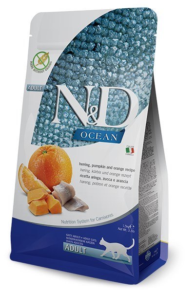 FARMINA N&D Ocean Herring, Pumpkin & Orange Adult - sucha karma dla kota - 1,5kg FARMINA N&D Ocean Herring, Pumpkin & Orange Adult - sucha karma dla kota - 1,5kg