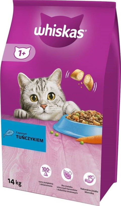 WHISKAS Adult Tuńczyk z warzywami - sucha karma dla kota - 14 kg