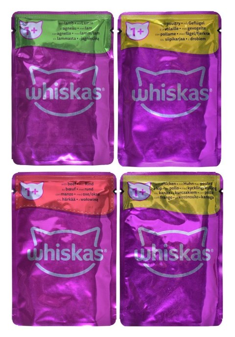 WHISKAS Klasyczne Posiłki w sosie - mokra karma dla kota - saszetka - 12x85 g