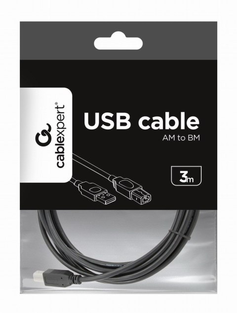 Kabel GEMBIRD CCP-USB2-AMBM-10 (USB 2.0 typu A M - USB 2.0 typu B M; 3m; kolor czarny) Kabel GEMBIRD CCP-USB2-AMBM-10 (USB 2.0 typu A M - USB 2.0 typu B M; 3m; kolor czarny)