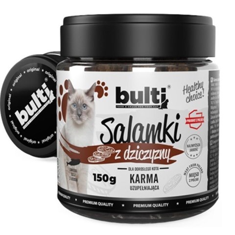 BULTI Salamki z dziczyzny przysmak dla kota 150g BULTI Salamki z dziczyzny przysmak dla kota 150g