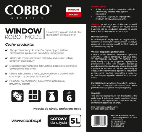 COBBO PŁYN DO ROBOTÓW DO MYCIA OKIEN 5000ML WINDOW COBBO PŁYN DO ROBOTÓW DO MYCIA OKIEN 5000ML WINDOW