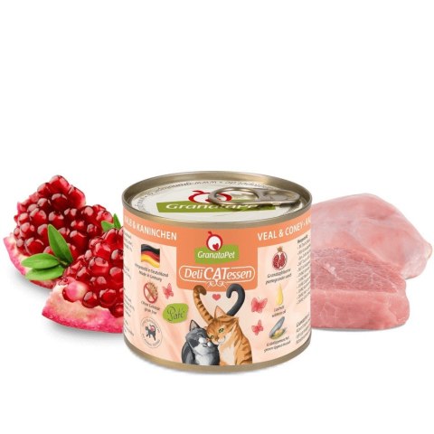 GranataPet DeliCatessen cielęcina i królik karma mokra dla kota 200g GranataPet DeliCatessen cielęcina i królik karma mokra dla kota 200g