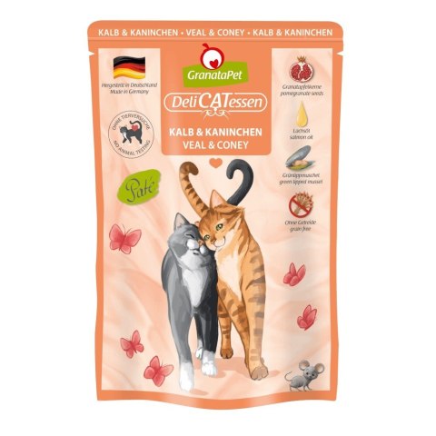 GranataPet DeliCatessen cielęcina i królik karma mokra dla kota 85g GranataPet DeliCatessen cielęcina i królik karma mokra dla kota 85g
