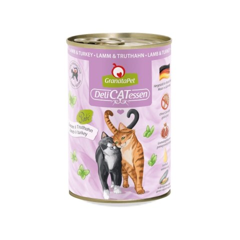 GranataPet DeliCatessen jagnięcina i indyk mokra karma dla kota 400g GranataPet DeliCatessen jagnięcina i indyk mokra karma dla kota 400g