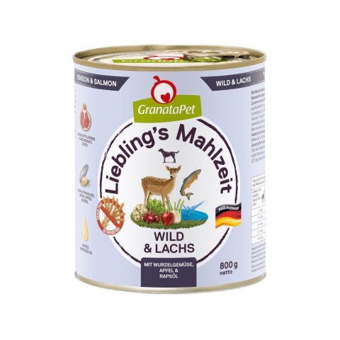 GranataPet Liebling´s Mahlzeit dziczyzna i łosoś mokra karma dla psa 800g GranataPet Liebling´s Mahlzeit dziczyzna i łosoś mokra karma dla psa 800g