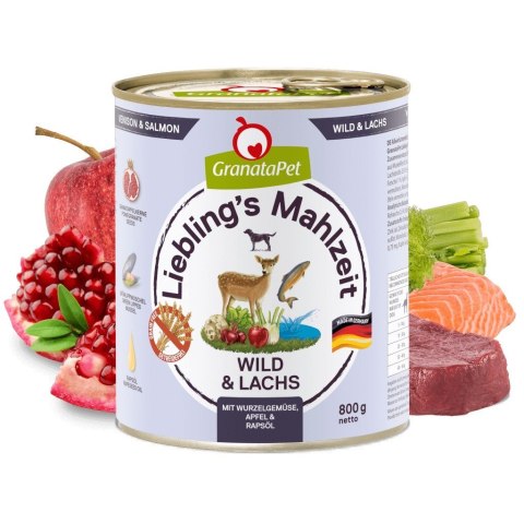 GranataPet Liebling´s Mahlzeit dziczyzna i łosoś mokra karma dla psa 800g GranataPet Liebling´s Mahlzeit dziczyzna i łosoś mokra karma dla psa 800g