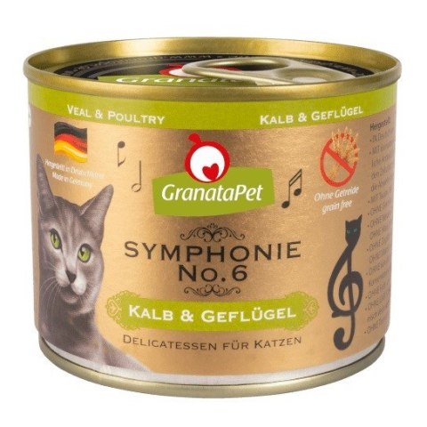 GranataPet Symphonie No.6 cielęcina i drób mokra karma dla kota 200g GranataPet Symphonie No.6 cielęcina i drób mokra karma dla kota 200g