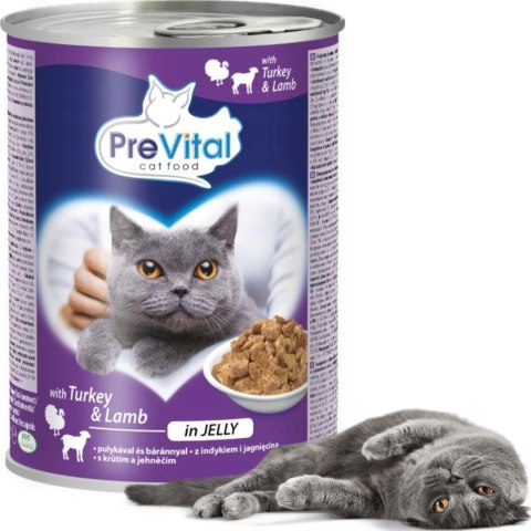 PREVITAL indyk-jagnięcina kawałki w galaretce dla kota 415g x 2szt PREVITAL indyk-jagnięcina kawałki w galaretce dla kota 415g x 2szt