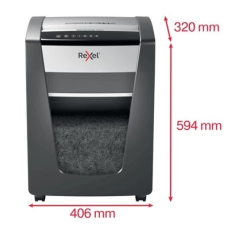 Rexel Niszczarka Momentum M515, P-5, 30L, 15 kartek, tnie na ścinki 2 x 15 mm, czarna Rexel Niszczarka Momentum M515, P-5, 30L, 15 kartek, tnie na ścinki 2 x 15 mm, czarna