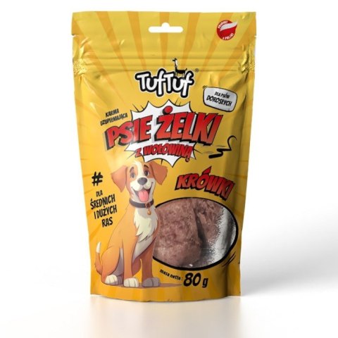 Tuf Tuf Psie żelki - krówki wołowe 80g Tuf Tuf Psie żelki - krówki wołowe 80g