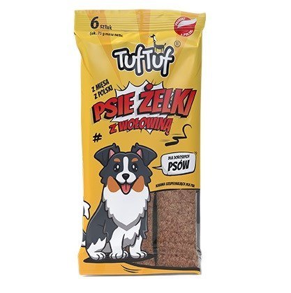 Tuf Tuf Psie żelki - paski wołowe 6szt. Tuf Tuf Psie żelki - paski wołowe 6szt.