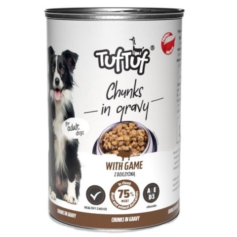 Tuf Tuf Puszka kawałki mięsne z dziczyzną dla psa 1250g Tuf Tuf Puszka kawałki mięsne z dziczyzną dla psa 1250g