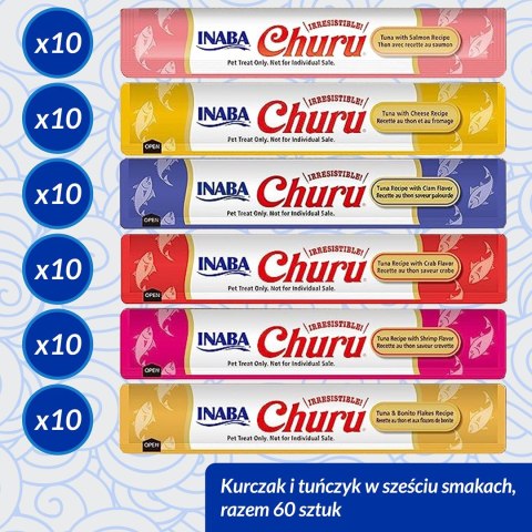 INABA CAT CHURU VARIETIES tuńczyk - przysmak dla kota 60 x 14 g