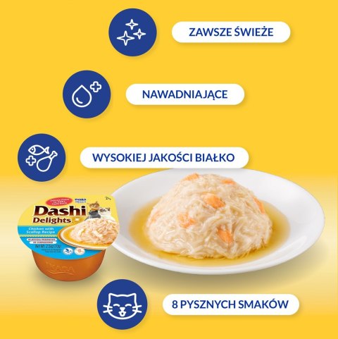 INABA DASHI DELIGHTS Kurczak Przegrzebki 70g bulion dla kota