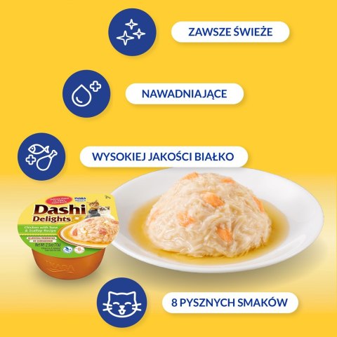 INABA DASHI DELIGHTS Kurczak Tuńczyk & Przegrzebki 70g bulion dla kota