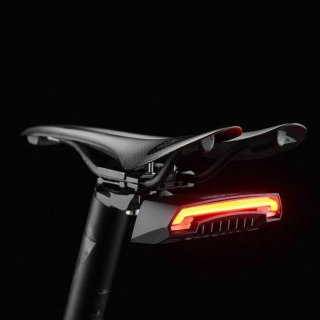 Lampka rowerowa tylna Rockbros LKWD-R1 z laserem i pilotem + kabel micro USB - USB-A - czarna