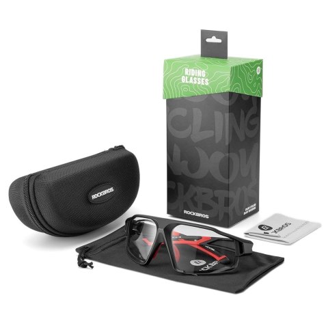 Okulary rowerowe Rockbros SP216BK fotochromowe UV400 - czarno-czerwone Okulary rowerowe Rockbros SP216BK fotochromowe UV400 - czarno-czerwone