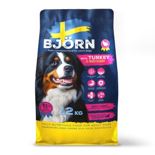 BJORN z indykiem 51% mięsa karma dla psa 12kg