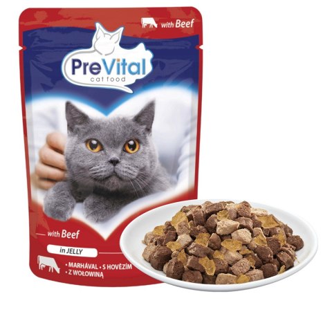 PREVITAL wołowina w galaretce dla kotów 100g PREVITAL wołowina w galaretce dla kotów 100g