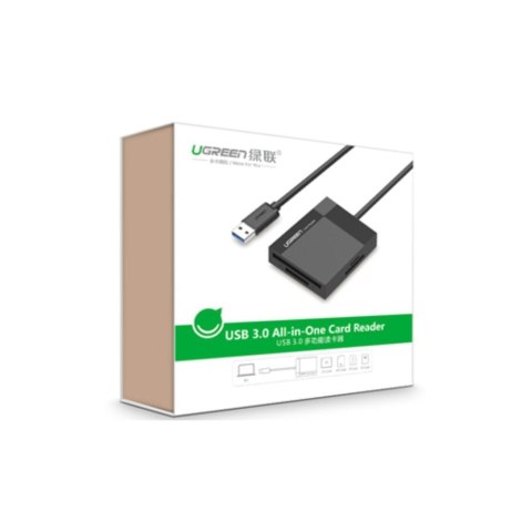 Ugreen czytnik kart pamięci SD/microSD / CF/MS z kablem USB 3.0 1m CR125 (czarny) Ugreen czytnik kart pamięci SD/microSD / CF/MS z kablem USB 3.0 1m CR125 (czarny)