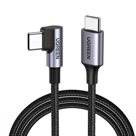 Ugreen kabel USB-C (prosty) / USB-C (kątowy) PD QC 60W 3A 0.5m US255 (szary) Ugreen kabel USB-C (prosty) / USB-C (kątowy) PD QC 60W 3A 0.5m US255 (szary)