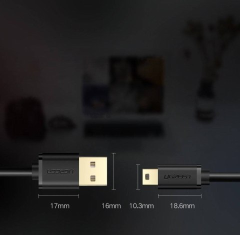 Ugreen kabel USB - mini USB 480 Mbps 2m US132 (czarny)