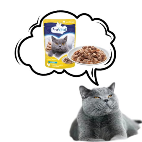 PREVITAL kurczak w sosie dla kotów 100g PREVITAL kurczak w sosie dla kotów 100g