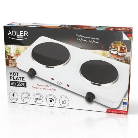 Kuchenka elektryczna dwupalnikowa ADLER AD 6520 Kuchenka elektryczna dwupalnikowa ADLER AD 6520