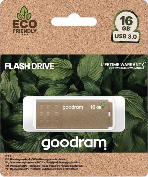 GOODRAM FLASHDRIVE 16GB UME3 ECO FRIENDLY USB 3.0 GOODRAM RETAIL GOODRAM FLASHDRIVE 16GB UME3 ECO FRIENDLY USB 3.0 GOODRAM RETAIL