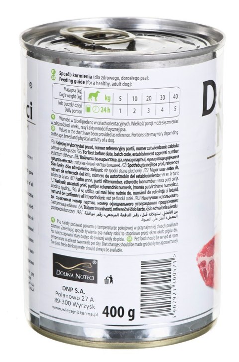 DOLINA NOTECI Premium Pure Jagnięcina - mokra karma dla psa - 400 g