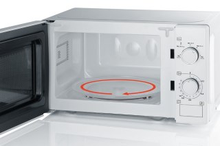 SEVERIN KUCHENKA MIKROFALOWA BIAŁA, POJ. 20 L, STEROWANIE MECHANICZNE, WNĘTRZE LAKIEROWANE, 5 POZIOMÓW MOCY, MOC 700 W MW7770