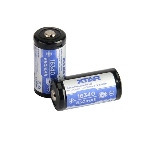 XTAR AKUMULATOR 16340/R-CR123 3,7V 650MAH LI-ION Z ZABEZPIECZENIEM 16340-650 XTAR AKUMULATOR 16340/R-CR123 3,7V 650MAH LI-ION Z ZABEZPIECZENIEM 16340-650