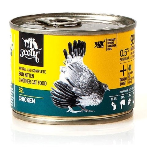 3Coty CHICKEN with Spirulina Baby&Mother Cats 180g 3Coty CHICKEN with Spirulina Baby&Mother Cats 180g