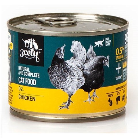 3Coty CHICKEN with Spirulina for Adult cats 180g 3Coty CHICKEN with Spirulina for Adult cats 180g