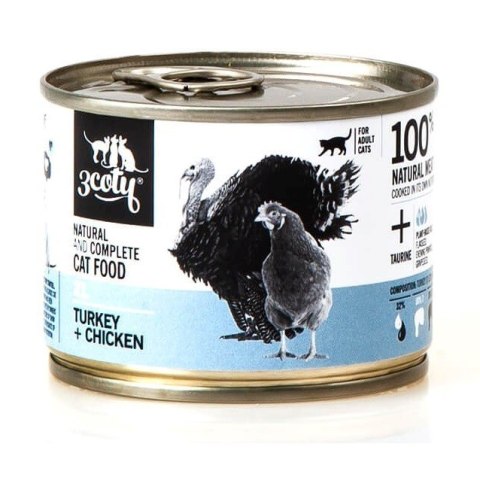 3Coty TURKEY + CHICKEN for Adult cats 180g 3Coty TURKEY + CHICKEN for Adult cats 180g