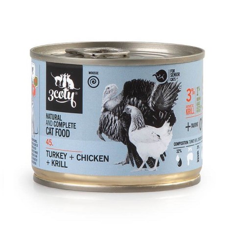 3Coty TURKEY + CHICKEN/KRILL for Senior Cats 180g 3Coty TURKEY + CHICKEN/KRILL for Senior Cats 180g