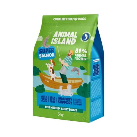 ANIMAL ISLAND Łosoś - Karma sucha dla psów - 3kg ANIMAL ISLAND Łosoś - Karma sucha dla psów - 3kg