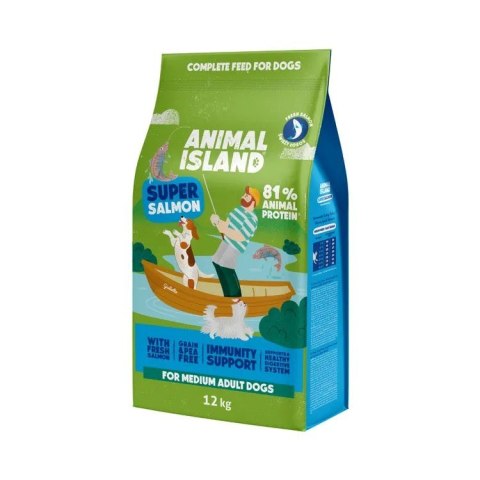 ANIMAL ISLAND łosoś premium karma sucha dla psa 12kg ANIMAL ISLAND łosoś premium karma sucha dla psa 12kg