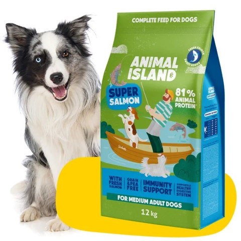 ANIMAL ISLAND łosoś premium karma sucha dla psa 12kg ANIMAL ISLAND łosoś premium karma sucha dla psa 12kg