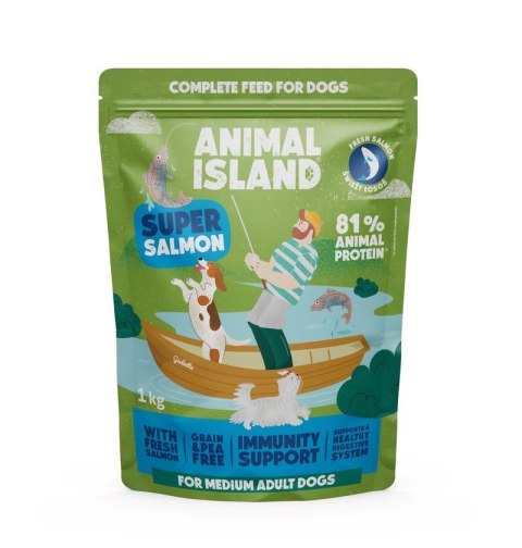 ANIMAL ISLAND łosoś sucha pies 1 kg ANIMAL ISLAND łosoś sucha pies 1 kg