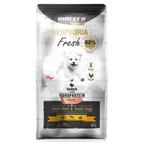 BIOFEED Euphoria Fresh Meat Adult Mini & Small Indyk Monoprotein 2kg BIOFEED Euphoria Fresh Meat Adult Mini & Small Indyk Monoprotein 2kg