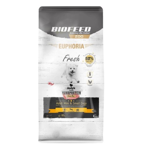 BIOFEED Euphoria Fresh Meat Adult Mini & Small Indyk Monoprotein 8kg BIOFEED Euphoria Fresh Meat Adult Mini & Small Indyk Monoprotein 8kg
