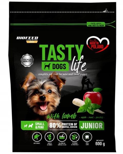 BIOFEED TASTY DOGS LIFE JUNIOR SMALL WITH LAMB 600G