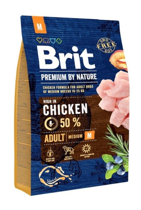 BRIT PREMIUM BY NATURE Adult M - sucha karma z kurczakiem dla psów dorosłych ras średnich - 3 kg BRIT PREMIUM BY NATURE Adult M - sucha karma z kurczakiem dla psów dorosłych ras średnich - 3 kg