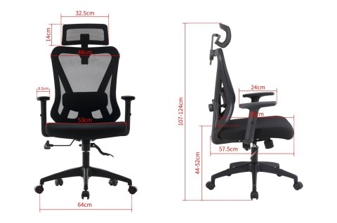 Activejet Fotel biurowy ergonomiczny T5 czarny