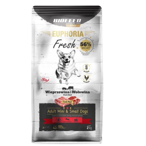 BIOFEED Euphoria Fresh Meat Wieprz/Wołow Xs/S 2kg BIOFEED Euphoria Fresh Meat Wieprz/Wołow Xs/S 2kg