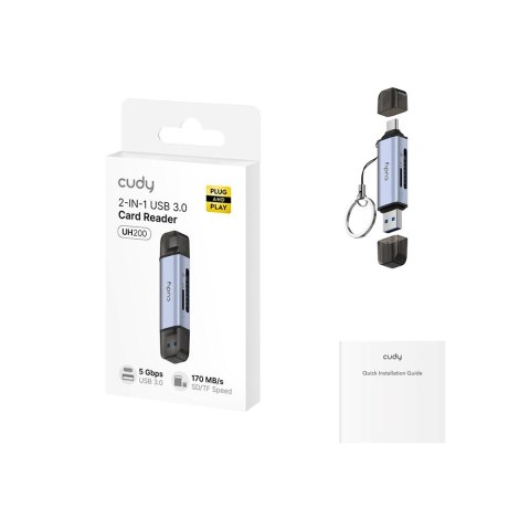 Czytnik kart CUDY UH200 2-In-1 USB 3.0 Czytnik kart CUDY UH200 2-In-1 USB 3.0
