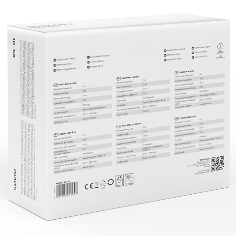 SAVIO RADIO PRZENOŚNE CZARNE RS-01 SAVIO RADIO PRZENOŚNE CZARNE RS-01